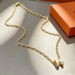 Hermès Éclat H Pendant Chain Necklace