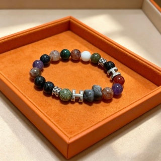 Hermès Gemstone Bead Mosaic Bracelet
