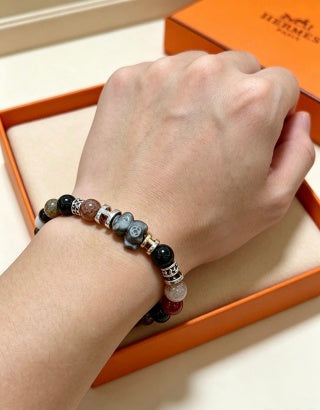 Hermès Gemstone Bead Mosaic Bracelet