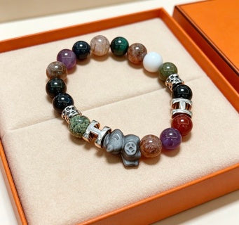 Hermès Gemstone Bead Mosaic Bracelet