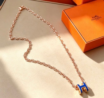 Hermès Mini Chaine d’Ancre Enamel Pendant Necklace