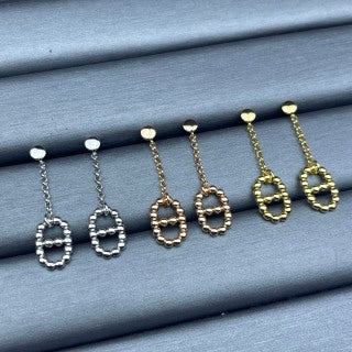 Hermès Oval Link Drop Stud Earrings