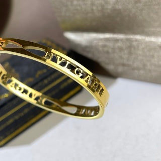 Bvlgari Gold Logo Crystal Accent Bracelet – Elegant Luxury Jewelry