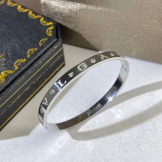 Bvlgari Two Tone Letter Detail Cuff Bracelet – Elegant Luxury Jewelry