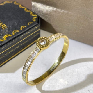 Bvlgari Two Tone Logo Cuff Bracelet – Elegant Luxury Jewelry