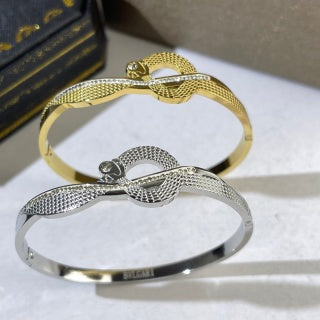 Bvlgari Serpenti Inspired Open Cuff Bracelet – Elegant Luxury Jewelry