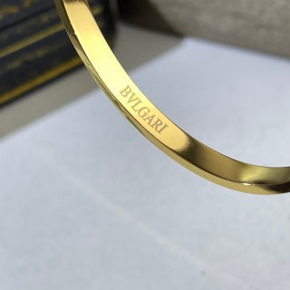 Bvlgari Two Tone Red Accent Cuff Bracelet – Elegant Luxury Jewelry
