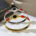 Bvlgari Two Tone Red Accent Cuff Bracelet – Elegant Luxury Jewelry