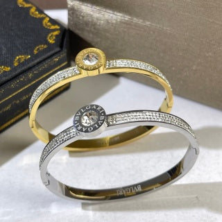 Bvlgari Two Tone Logo Cuff Bracelet – Elegant Luxury Jewelry
