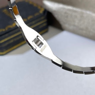 Bvlgari Silver Geometric Cuff Bracelet – Elegant Luxury Jewelry