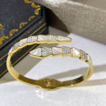 Bvlgari Gold Geometric Diamond Cuff Bracelet – Elegant Luxury Jewelry