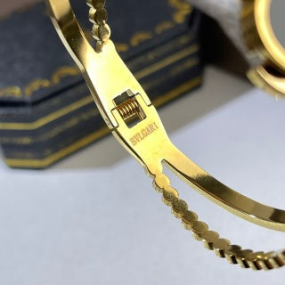 Bvlgari Two Tone Black Accent Cuff Bracelet – Elegant Luxury Jewelry