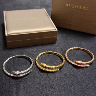 Bvlgari Serpenti Rose Gold Red Gemstone Bracelet – Elegant Luxury Jewelry