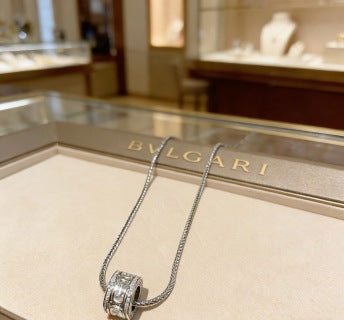 Bvlgari Silver B.zero1 Spiral Pendant Necklace – Elegant Luxury Jewelry