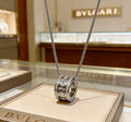 Bvlgari Silver B.zero1 Spiral Pendant Necklace – Elegant Luxury Jewelry
