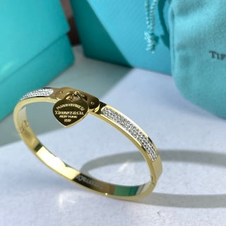 Tiffany Heart Tag Diamond Cuff Bracelet – Elegant Luxury Jewelry