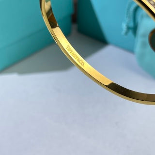 Tiffany Heart Tag Enamel Diamond Cuff Bracelet – Elegant Luxury Jewelry
