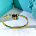 Tiffany Heart Tag Enamel Diamond Cuff Bracelet – Elegant Luxury Jewelry