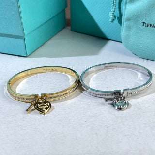 Tiffany Heart Tag Diamond Cuff Bracelet – Elegant Luxury Jewelry