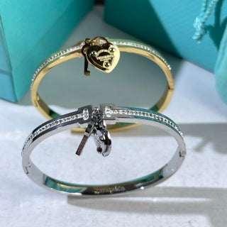 Tiffany Heart Tag Diamond Cuff Bracelet – Elegant Luxury Jewelry