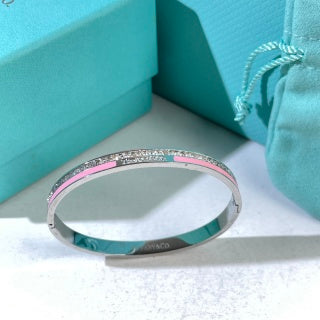 Tiffany T Colorful Enamel Diamond Bangle Bracelet – Elegant Luxury Jewelry