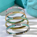 Tiffany T Colorful Enamel Diamond Bangle Bracelet – Elegant Luxury Jewelry