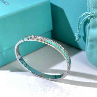 Tiffany T Colorful Enamel Diamond Bangle Bracelet – Elegant Luxury Jewelry