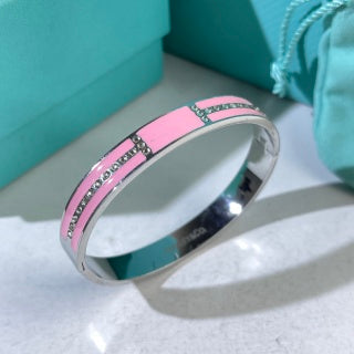Tiffany T Colorful Enamel Diamond Bangle Bracelet – Elegant Luxury Jewelry