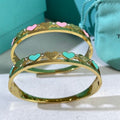 Tiffany Colorful Heart Enamel Bangle Bracelet – Elegant Luxury Jewelry