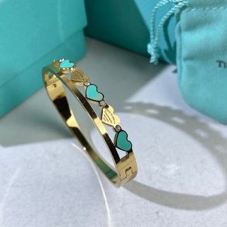 Tiffany Colorful Heart Enamel Bangle Bracelet – Elegant Luxury Jewelry