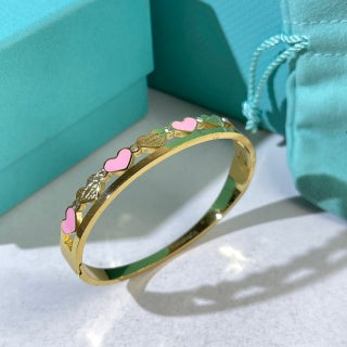 Tiffany Colorful Heart Enamel Bangle Bracelet – Elegant Luxury Jewelry