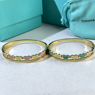 Tiffany Colorful Heart Enamel Bangle Bracelet – Elegant Luxury Jewelry