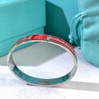 Tiffany T Enamel Diamond Hinged Bangle – Colorful Luxury Bracelet