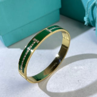 Tiffany T Enamel Diamond Hinged Bangle – Colorful Luxury Bracelet