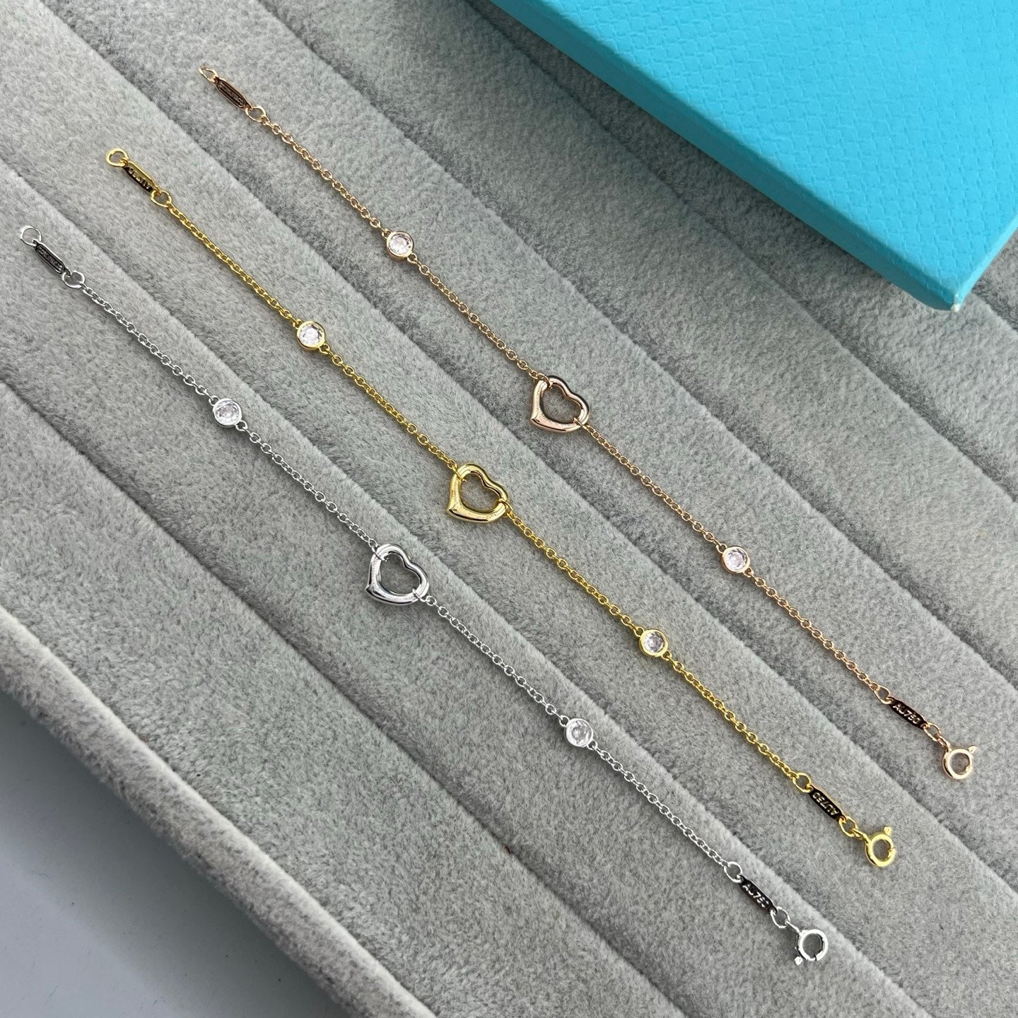 Tiffany Elsa Peretti Diamonds By The Yard Open Heart Bracelet