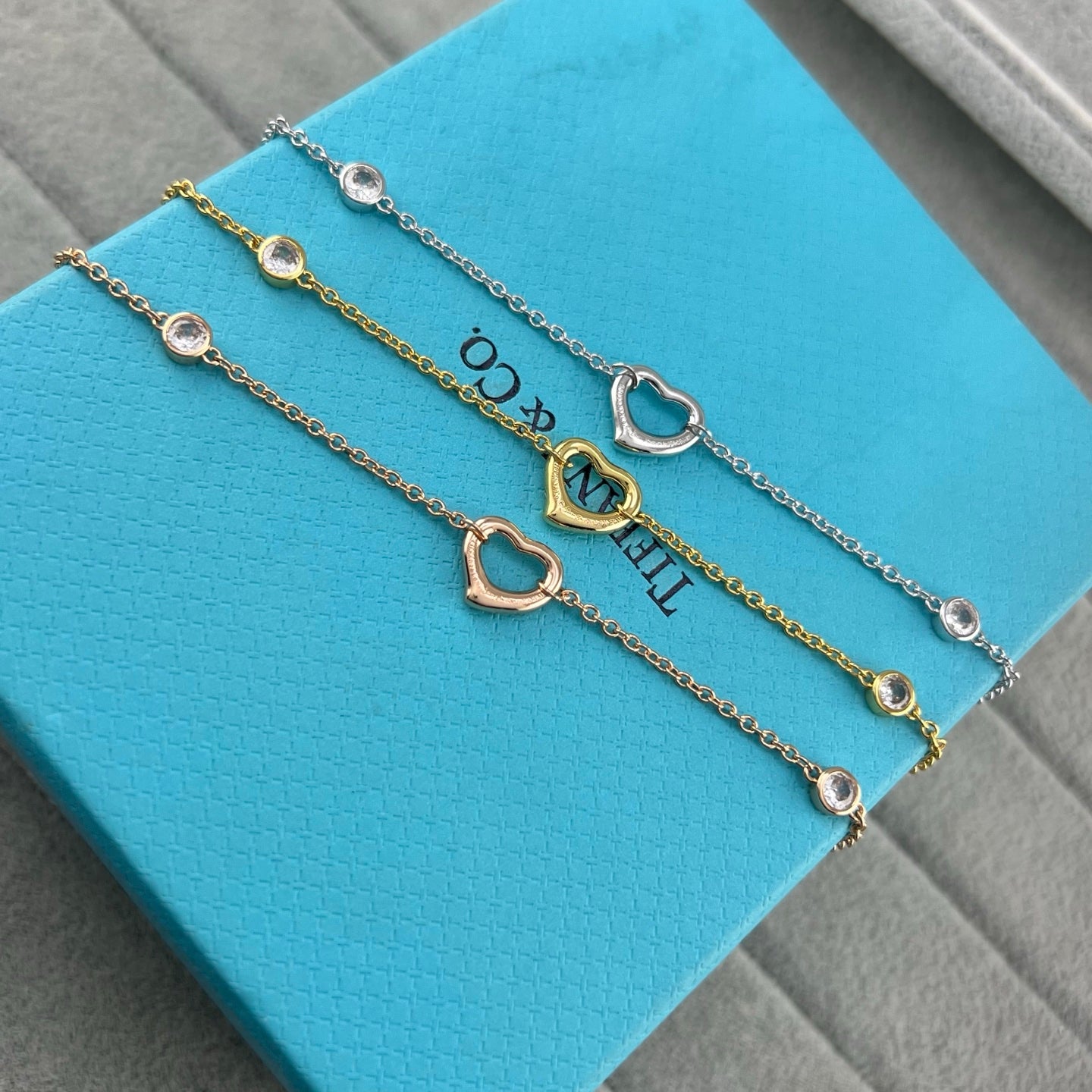 Tiffany Elsa Peretti Diamonds By The Yard Open Heart Bracelet