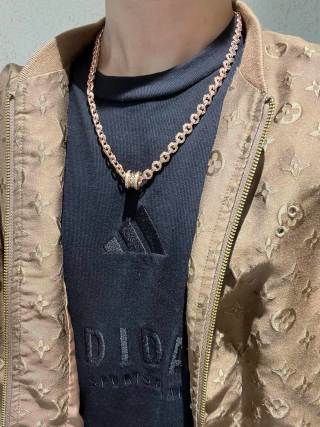 Bvlgari Rose Gold Diamond Link Necklace – Elegant Luxury Jewelry