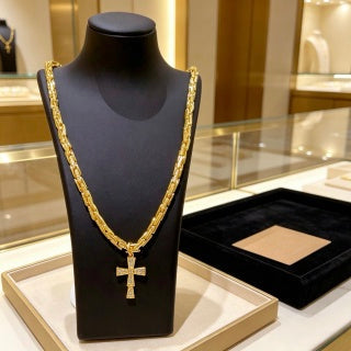 Bvlgari Gold Diamond Cross Pendant Necklace – Elegant Luxury Jewelry