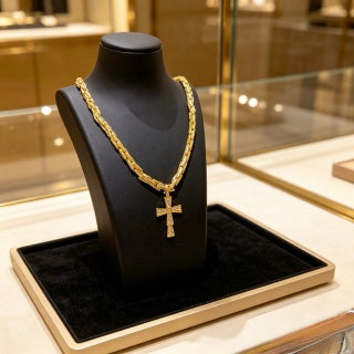 Bvlgari Gold Diamond Cross Pendant Necklace – Elegant Luxury Jewelry