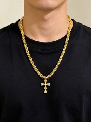 Bvlgari Gold Diamond Cross Pendant Necklace – Elegant Luxury Jewelry