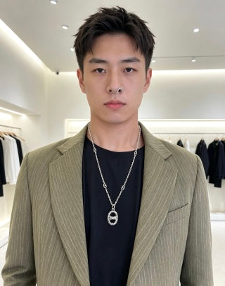 Hermès Ornate Oval Medallion Chain Necklace
