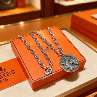 Hermès Equestrian Medallion Toggle Chain Necklace