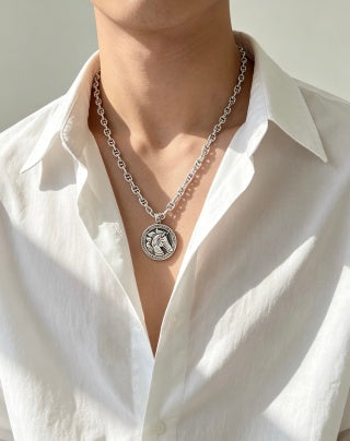 Hermès Equestrian Medallion Toggle Chain Necklace