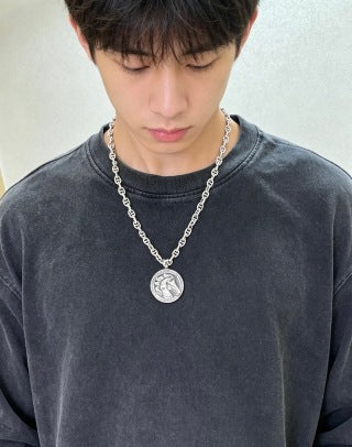 Hermès Equestrian Medallion Toggle Chain Necklace