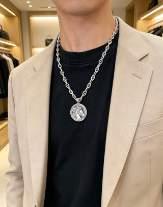 Hermès Equestrian Medallion Toggle Chain Necklace