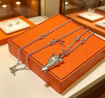 Hermès Equestrian Horse Head Pendant Chain Necklace
