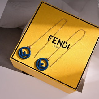 Fendi Chromatic O'Lock Emblem Drop Earrings