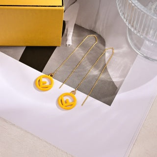 Fendi Chromatic O'Lock Emblem Drop Earrings