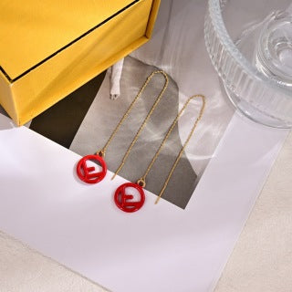 Fendi Chromatic O'Lock Emblem Drop Earrings