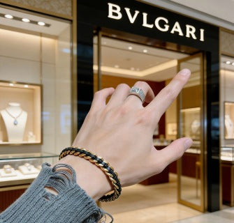 Bvlgari Black & Gold Signature Chain Bracelet – Bold Luxury Collection